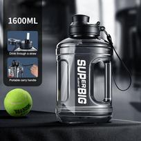 1.6L/2.6L Large Capacity Sports Water Bottle With Straw Leakproof Plastic Drinking Bottles Outdoor Travel Hiking Gym Jugs