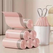 Itin stori ir patvarūs šiukšlių maišai su raišteliu - 50 vnt. virtuvėms, vonios kambariams, miegamiesiems ir svetainėms 50pcs/1 Roll rožinė