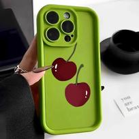 Cute Cherry Phone Case For iPhone 11 Case Funda iPhone 15 14 13 12 Pro Max X XS XR 7 8 Plus SE 2020 Soft Matte Candy Color Cover For iPhone 14 Pro