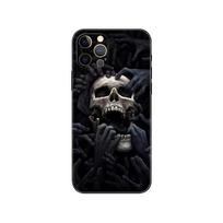 Horror Skull phone case for iphone 5 5s 2020se 6 6s 7 8 plus x 10 XR XS 11 12 13 mini pro MAX black tpu back cover iphone 5 5S SE 2016