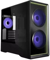 Lian Li Vector V150 kompiuterio korpusas, mini bokštas, mATX, grūdintas stiklas, „Infinity Mirror“ – Juodas