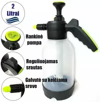Rankinis slėginis sodo purkštuvas 2 l (skaidrus)