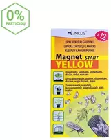 Magnet start yellow (7x14cm) baltasparnių, blakučių, amarų gaudyklės, 12 vnt
