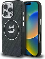 „Karl Lagerfeld IML Choupette Head Logo MagSafe“ dėklas, skirtas „iPhone 16 Pro“ – juodas