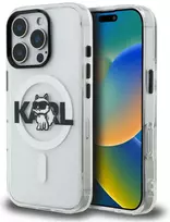 „Karl Lagerfeld IML Choupette Sketch Logo MagSafe“ dėklas, skirtas „iPhone 16 Pro“ – skaidrus