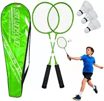 Lean Toys Badmintono rinkinys 2 raketės 3 plunksnelės