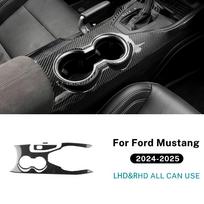 Real Soft Carbon Fiber Sticker For Ford Mustang GT Dark Horse EcoBoost 2025 2025 EPB/Handbrake Version Gear Shift Water Cup Trim