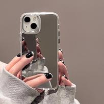 Prabangus Makiažo Veidrodėlio Dėklas iPhone 11 Dėklui iPhone 13 14 15 16 17 Pro Max Air Plus 12 16Promax 15promax Silikoninis Telefono Dangtelis For iPhone 16 sidabras