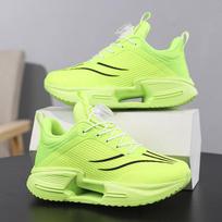 Children's Mandarin Duck Colored Sports Shoes Boys' Breathable Running Shock-absorbing Soft Soled Skipping Rope Body Test 32 fluorescencinė žalia spalva