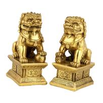 2 vnt. Fu šunų globėjų liūtų figūrėlės Sėkmės rankdarbis Stalo kolekcija Daugiafunkcionalios bankams Derva Feng Shui ornamentas 5cmx4cmx7cm