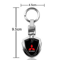 Automobilio emblemos raktų pakabukas 3D metaliniai raktų žiedai Apsauga Mitsubishi outlander Sport Mirage Eclipse cross Pajero ASX Lancer Eclipse gray