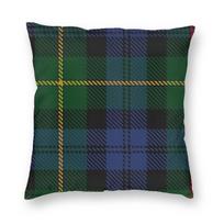 Clan Macewan Scottish Tartan Square Pillowcase Polyester Linen Velvet Pattern Zip Decorative Home Cushion Cover Peach skin 18*18(CM)-1Pcs