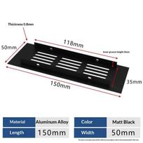 1Pcs Household Air Vent Grille Wall Ventilation Cover Wardrobe Parts 50/60/80Mm*150-500Mm Aluminum For Cupboard Diy Accessories 50x150mm Black