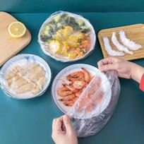 Daugkartinio naudojimo vienkartinis maisto dangtis Plastikinė plėvelė Patvarūs elastingi maisto dangteliai dubenims Elastingi lėkščių dangčiai virtuvei Maisto laikymo maišelis 100pcs