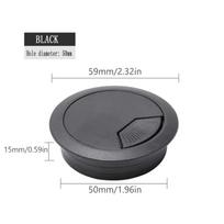 50/60/80mm PC Computer Desk Round Wire Tidy Grommet Desk Table Plastic Cable Hole Cover Desktop Wire Hole Cover black 50mm