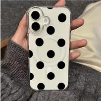 Round Dot Compatible with Magsafe Phone Case For iPhone 17 promax 16 Plus 11 12 13 mini 14 15 Pro Max Wireless Magnetic Cover iPhone 15 Plus