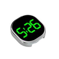 Touch-Activated Luminous Car Clock Mini LED Electronic Watch Digital Clock  Home/Office Silver Style A