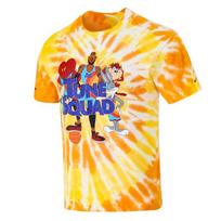 Nike Space Jam: A New Legacy Squad Cartoon Print Tie-Dye Basketball T-Shirt Men Tops Gold DH3824-101 L
