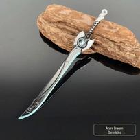 Auksinis lankas-lazda: Dievo ir Demono Mėlynasis Drakonas Figūrėlė Ornamentas - 12cm