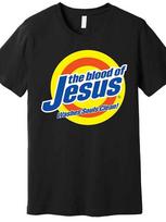 Premium Fun Unisex's Graphic T-shirt - The Blood of Jesus Cleanses the Soul - Short Sleeve L yellow