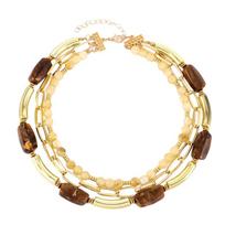 Multiple Strands Beaded Necklace Stackable Jewelry With Geometric Charm Stainless Steel Chain For Women Accessories ruda