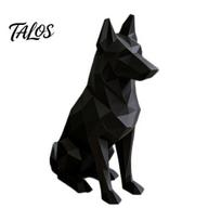 3D Printed Geometric Shepherd Dog Ornament, Minimalist Dog Sculpture for Nordic Light Luxury Home Decor, Entry Desk TV Cabinet Accent Gift juoda
