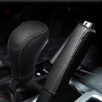 Accessories For Hyundai Creta ix25 2018  Leather Gear Head Shift Knob Cover Collars Handbrake Cover AT BLACK