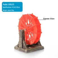 Aquarium Windmill Wheel Ornament: Oxygen Pump Resin Decoration for Fish & Shrimp Tanks Resin