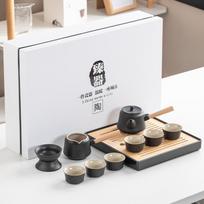 Juodo molio kung fu arbatos rinkinio dangtelis puodelis arbatinukas arbatos puodelis arbatos rinkinio priedai pilna arbatos padėkliukas verslo dovanos aukštos klasės dovanų dėžutė