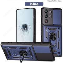 Stumdomas objektyvo apsaugos dėklas ZTE nubia RedMagic 10 Pro 5G, dėklas ZTE nubia RedMagic 10 Pro 5G, magnetinis žiedo stovo dangtelis RedMagic 10 Pro 5G mėlyna