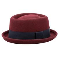 Classical Outback Hat for Women Men Woven Belt Fedoras Roll Brim Wool Jazzy Hat Cosplay Costume Theme Party Headwear M