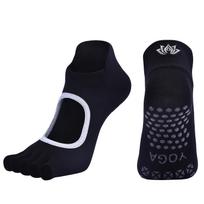 Non Slip Five Toe Yoga Socks with Grip Sole for Pilates Dance Fitness Breathable Cotton Blend Low Cut Ankle Socks for Women and Men One Size juoda