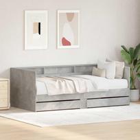 Sofa su stalčiais Pilka 90 x 200 cm Medžio drožlių plokštė