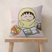 Anime C-Chibi M-Maruko-Chan Personalizuotos pagalvės apsauginis užvalkalas Miegamojo Vaikų vakarėlio dekoracija Pagalvės užvalkalas Gimtadienio Vaikų dovana Peach skin 18*18(CM)-1Pcs