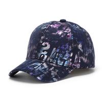 Cross-border New Arrival Printed 100% Polyester 6-Panel Unisex Letter Floral Design Spring Autumn Outdoor Metal Baseball Cap One size fits all tamsiai mėlyna spalva