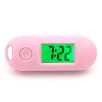 Luminous Electronic Watch Keyring Oval Watch Mini LED Digital Clock  Kids rožinė