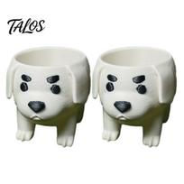 2 Pcs Dog Planter Pot, Funny 3D Printed Animal Planter, Cute Puppy Flower Pot for Home Office Indoor Outdoor Decor balta