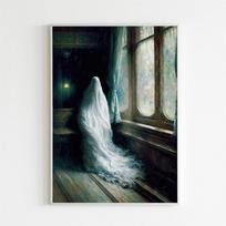 Ghost in an Abandoned Arcade Nostalgia Poster Dark Academia Gothic Retro Magic Canvas Print For Wall Art Mural Home Room Decor No Frame 21*30cm No Frame