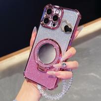 Luxury Magnetic Plating Clear Case For VIVO V50 Lite V40 V25 V20 Shockproof Silicone Cover vivo V40 Lite rožinė
