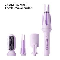 Auto Rotating Hair Curler 4 In 1 Styler 32Mm Curling Wand With Negative Ion For Waves Straightening AU