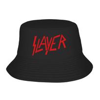 Unikalus dizainas Slayer logotipas Metalinė juosta 1980-ųjų Trash Metal Bucket Hat vyrams moterims Lauko žvejo kepurės Paplūdimio galvos apdangalai Boonie kepurė One Size
