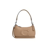 Coach Teri 24 Top Zip Leather Handbag Women handbags Gray-Brown CR099-SVTP Basic Set (Bag+Dust Bag)
