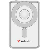 Verbatim `n` Go 15W 5000mAh Induction Power Bank, Wireless Magnetic, 2x USB-C cables, silver 32276