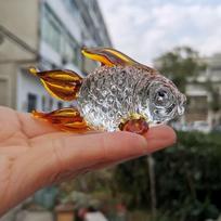 5 spalvos Rankų darbo Kristalinė Žuvies Figūrėlė Stiklinis Gyvūnas Svarstyklių Popieriui Namų Dekoro Ornamentai Glazūruoti Amatai Gimtadienio Kalėdų Dovana 8cm oranžinė