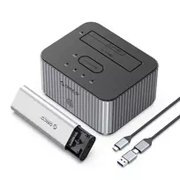 Orico IT28E-C 2-Disk Docking Station with M.2 NVMe 2.5"/3.5" HDD/2.5" SSD Clone Function - Gray