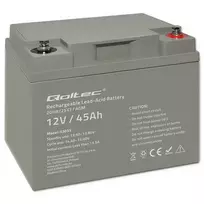 Qoltec AGM battery | 12V | 45Ah | Maintenance-free | Powerful | Long-lasting | for UPS, RV, boat, heater