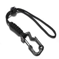 Outdoor Tactical Paracord Carabiner Backpack Hanging Buckle Multifunctional Keychain for Camping Emergency Black