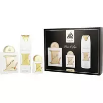Lattafa Perfumes Peace  AND  Love Gift Set: 100 ml EDP, 20 ml EDP, and 100 ml deodorant spray