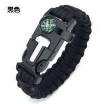 Multi Functional Tactical Survival Bracelet Paracord Outdoor Emergency Gear with Compass Fire Starter Whistle and Buckle for Camping Hiking One Size