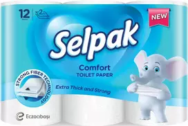 SELPAK Comfort toilet paper, 2-ply, 18m, 150 sheets, 12 rolls